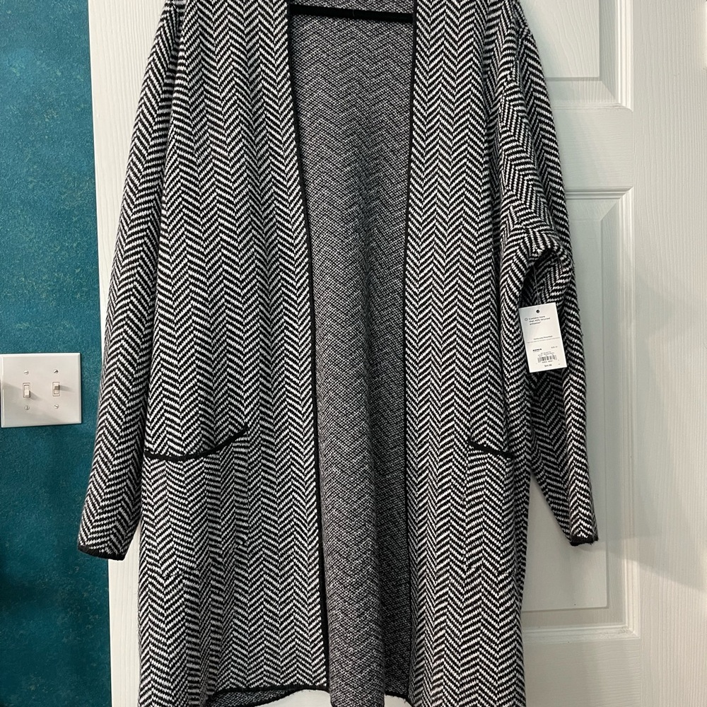 Women's Black and White Chevron Sweater